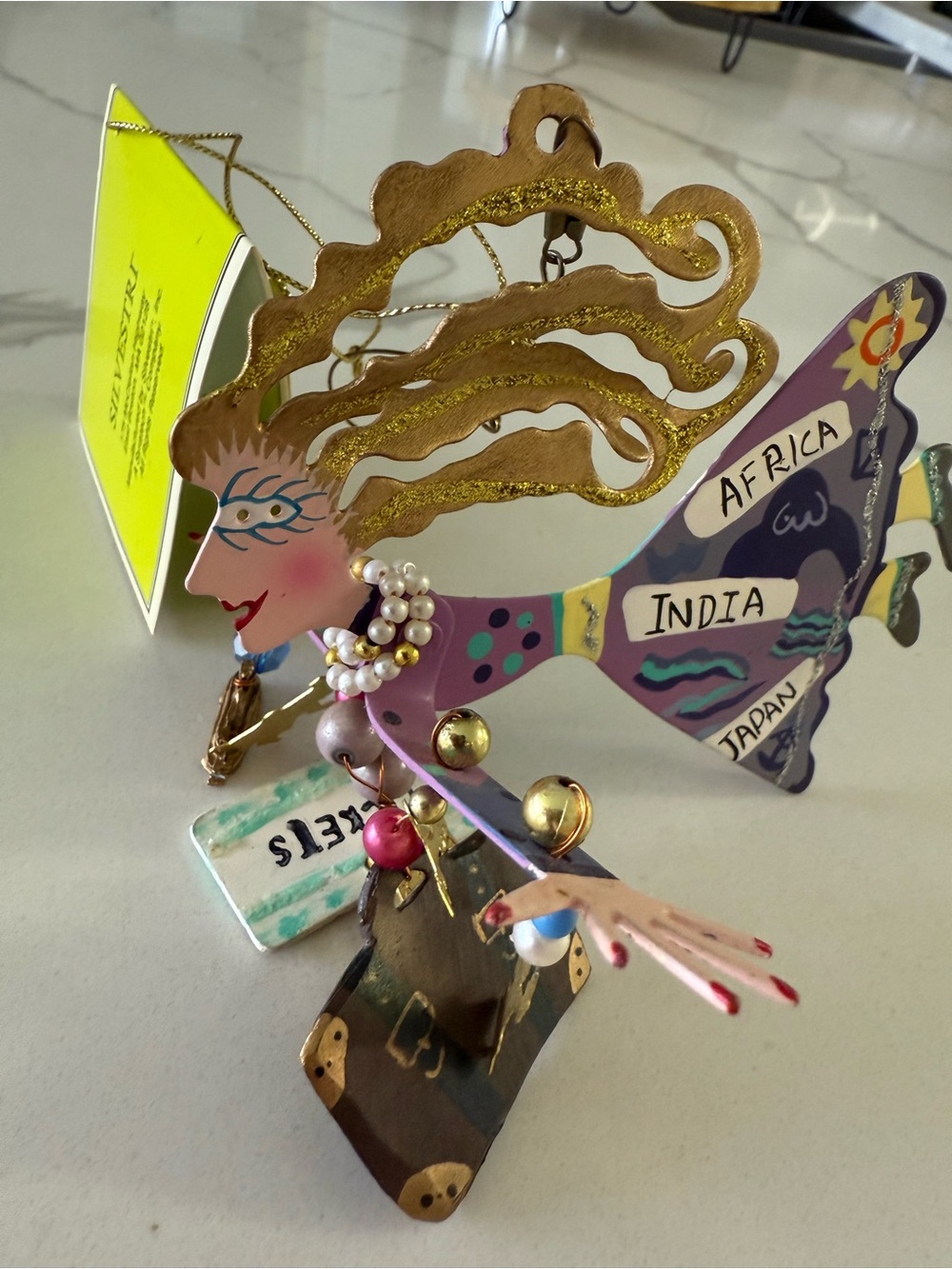 Vintage 2000 Karen Rossi Silvestri Fanciful Flights Traveler Ornament